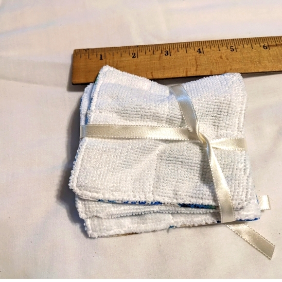 HAND CRAFTED Face Scrubbie Wash Cloths & Basket - Many patterns available! - Picture 2 of 13